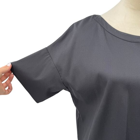 Emerson Fry NWT Dark Gray Woven Tencel Blend Front Pocket Oversized Boxy Top - Picture 4 of 13